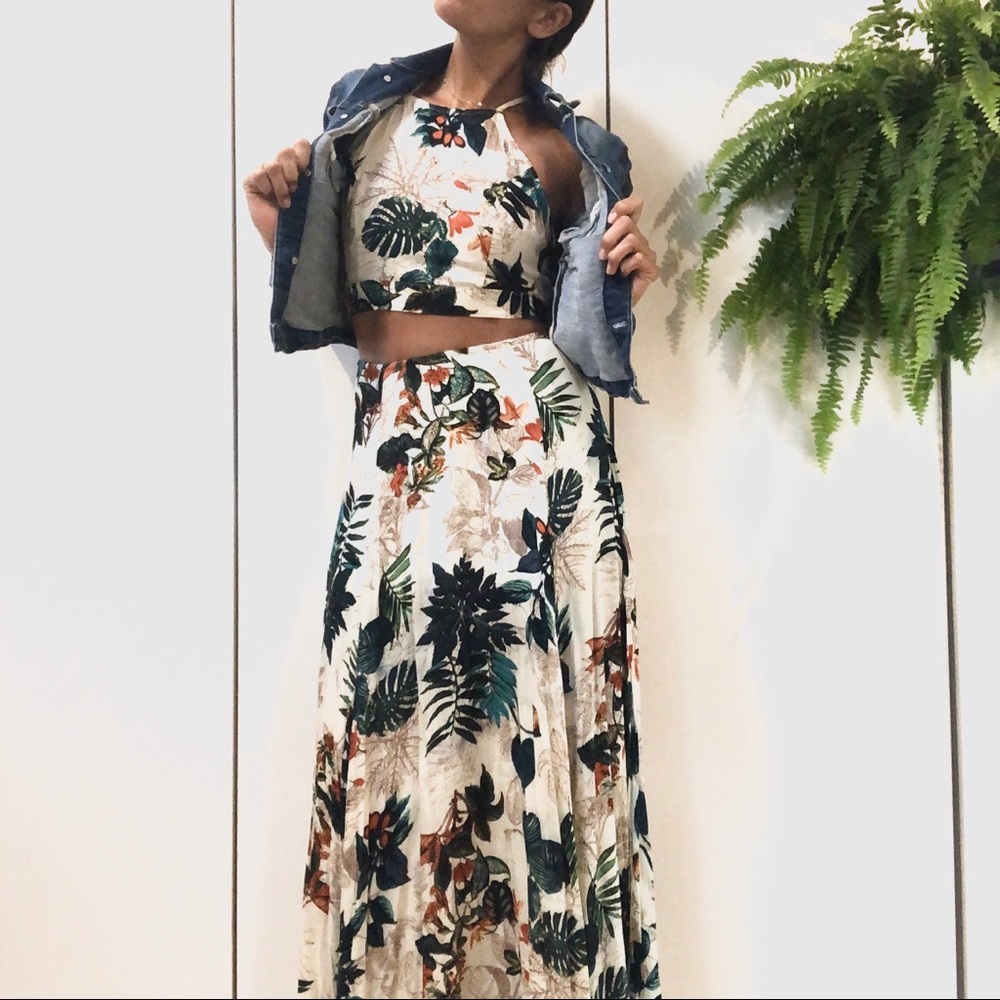 Cookies Halter Top and Long Skirt Floral Set